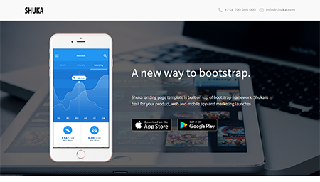 Shuka is a bootstrap-based landing page template