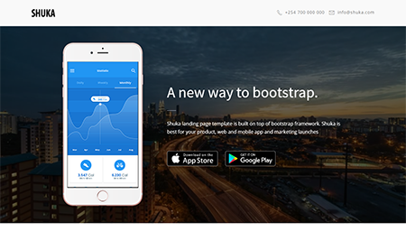 Shuka is a bootstrap-based landing page template